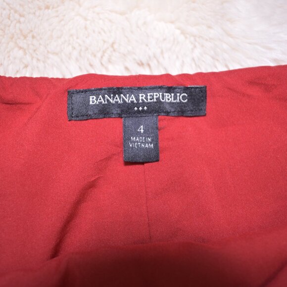Banana Republic Red White Striped Cotton Mini Skirt Size 4 - Picture 6 of 10